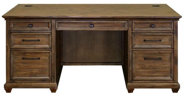 Martin Furniture Porter Natural Double Pedestal Desk-1