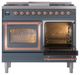 Ilve® Nostalgie II Noblesse 40'' Blue Gray Pro Style Dual Fuel Range with Copper Trim-4