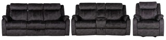 Global Furniture USA 3-Piece Domino Granite Manual Reclining Living Room Set-0