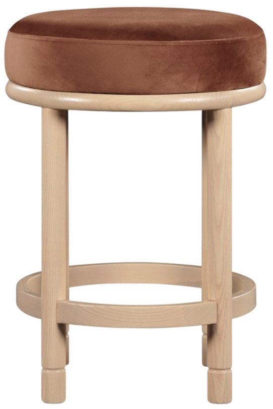 Meridian Furniture Monette Cognac/Natural Upholstered Counter Stool-1