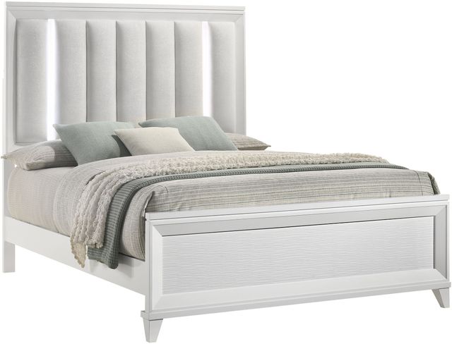Crown Mark Cressida White Queen Panel Bed-1