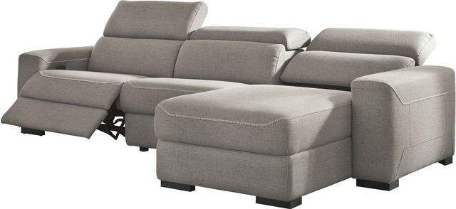 Signature Design by Ashley® Mabton 3-Piece Gray Power Reclining Right-Arm Facing Sectional and Chaise-2