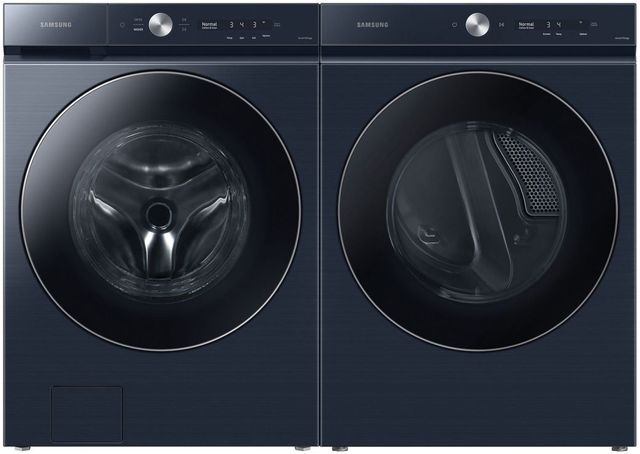 Samsung Bespoke Series Brushed Navy Front Load Washer & Electric Dryer Laundry Pair-0