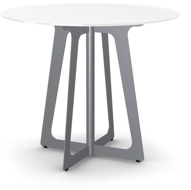 Amisco Genesis White Glass Round Counter Table-0