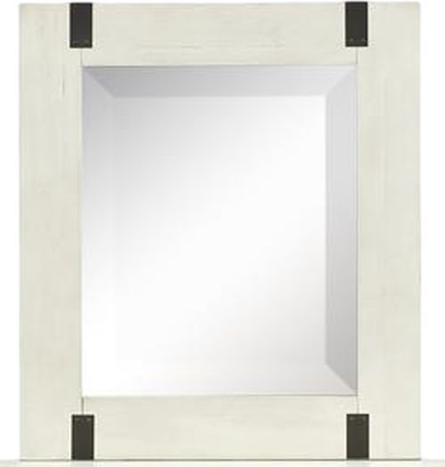 Magnussen Home® Chesters Mill Alabaster/Aged Iron Portrait Mirror-1