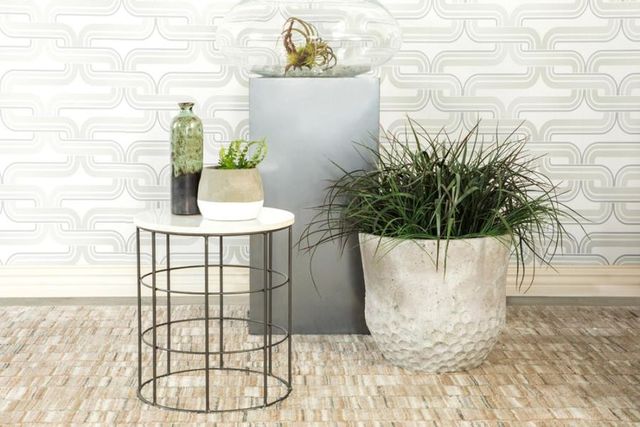 Coaster® Halona White Accent Table with Gunmetal Frames-1