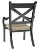 Sunset West Monterey Old World Copper Aluminum Outdoor Dining Arm Chair with Linen Stone Cushion-2