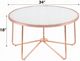 ACME Furniture Alivia White Frosted Glass Top Coffee Table with Rose Gold Base-2