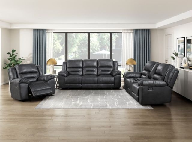 Homelegance® Hazen Black Rocker Manual Recliner-1