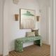TOV Furniture Greenspace Green Rounded Upholstered Bench-1