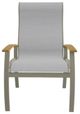 Telescope Casual Belle Isle Abalone/Storm Aluminum/Fabric Outdoor Sling Supreme Arm Chair with Teak Rustic Polymer Arm Accent-1