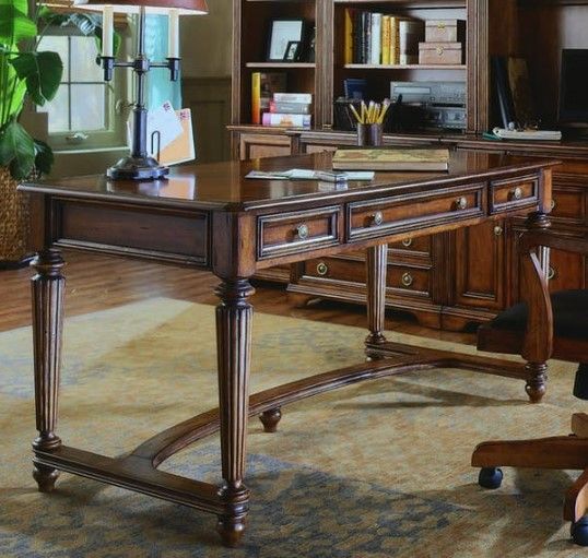 Hooker® Furniture Brookhaven Distressed Medium Clear Cherry Leg Desk-1