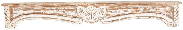 Deco Marche Light Brown Scroll Distressed 1 Shelf Wall Shelf-0