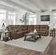 Liberty Furniture Collins 6-Piece York Chestnut Leather Power Reclining Sectional-2