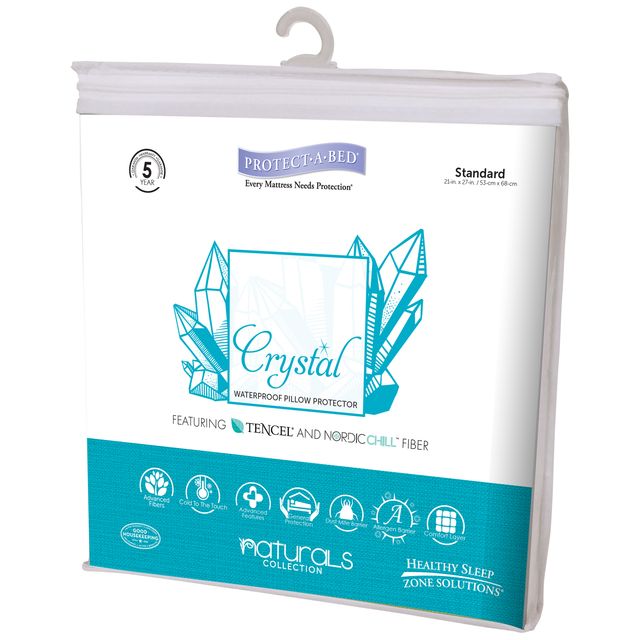 Protect-A-Bed® Naturals White Crystal Waterproof Standard Pillow Protector-3