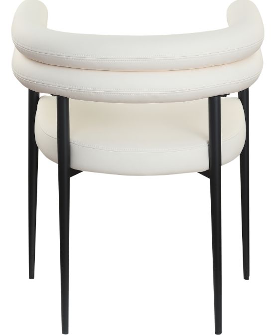 Meridian Furniture Lavina Cream/Black Leather Upholstered Dining Arm Chair-3