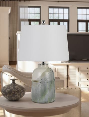 Cal® Lighting & Accessories Vittoria Pale Mint Green Table Lamp-1