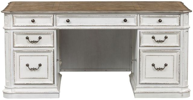 Liberty Furniture Magnolia Manor Antique White/Weathered Bark Desk-2