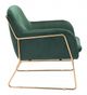 Zuo® Nadir Green and Gold Arm Chair-2