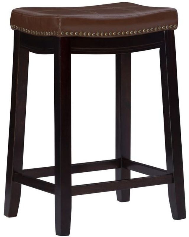 Linon Claridge Brown/Cognac Counter Stool-0