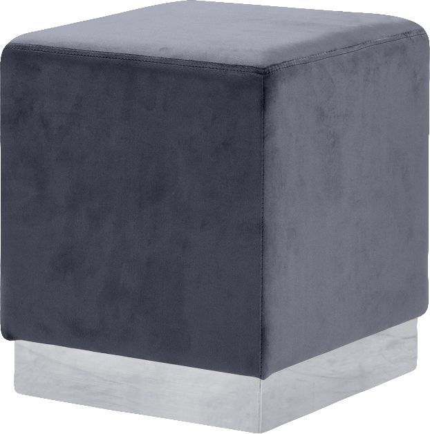 Meridian Furniture Jax Grey Velvet Stool-0