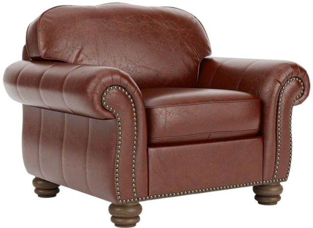 Flexsteel® Customizable Bexley Leather Chair with Nailhead Trim-2