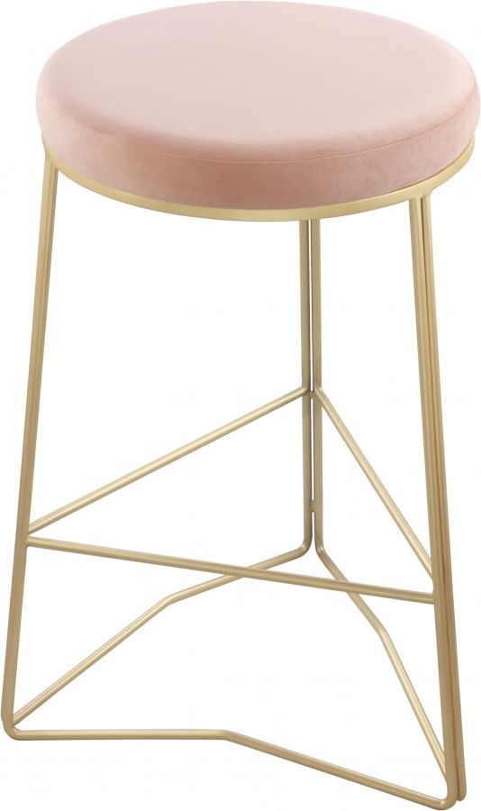 Meridian Furniture Tres Pink Velvet Counter Stool-0