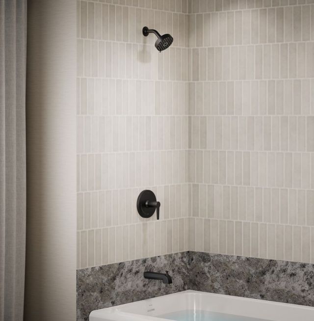KOHLER® Pitch® Rite-Temp® Matte Black Bath and Shower Trim Kit-1