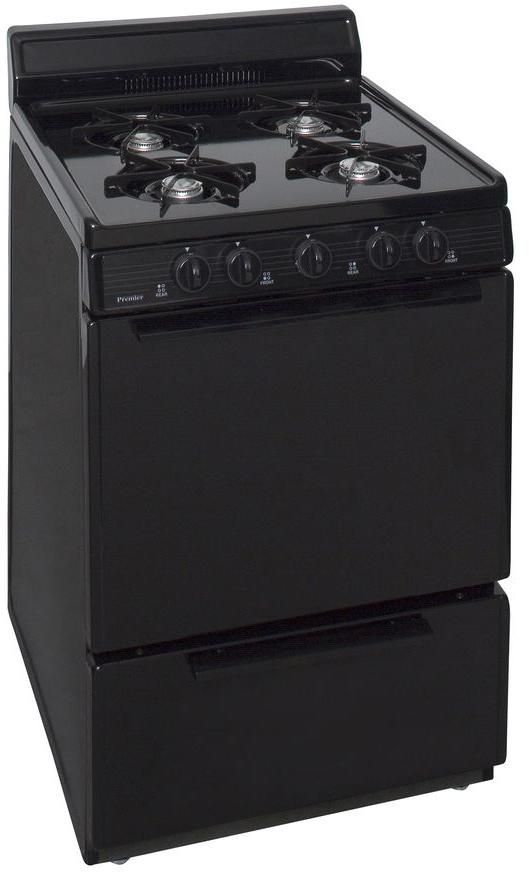 Premier 24" Black Freestanding Gas Range-1