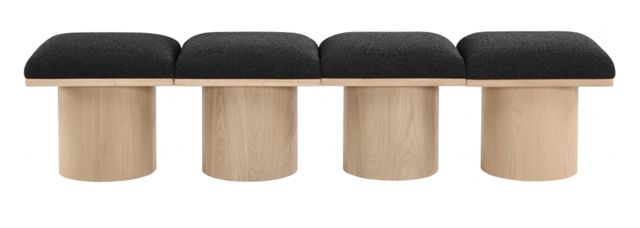 Meridian Furniture Pavilion 4-Piece Black/Natural 72" Modular Bench Set-1