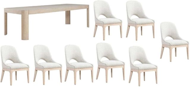 Liberty Furniture South Bend 9-Piece Cloud White/Gravel Rectangular Dining Set-0