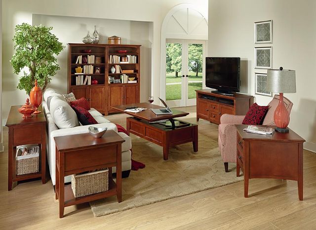 Whittier Wood® Furniture McKenzie Glazed Antique Cherry Rectangular End Table-1