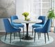 Elements International Celeste Black Round Dining Table with White Marble Top-2