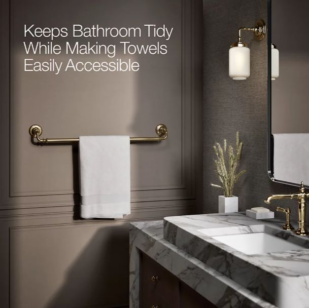 KOHLER® Artifacts® Vibrant French Gold 30" Towel Bar-3