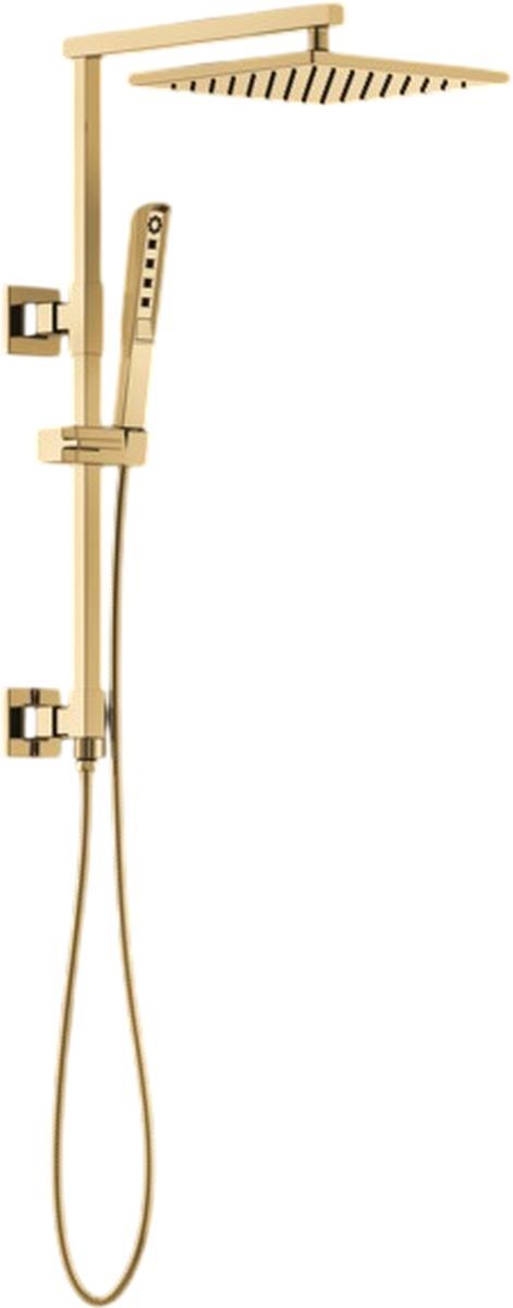 Brizo Essential™ Brilliance® Polished Gold 12" Linear Square Single-Function Raincan Shower Head-2