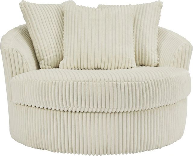 Signature Design by Ashley® Lindyn Ivory Oversized Swivel Accent Chair-2