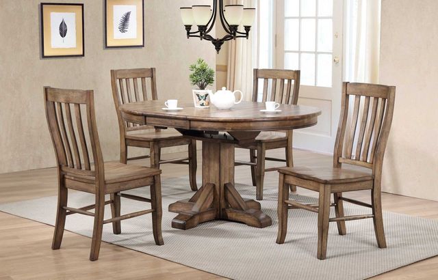 Winners Only® Carmel Rustic Brown Pedestal Dining Table-1