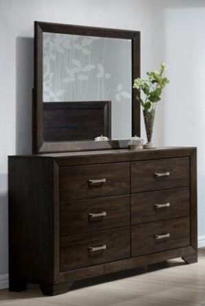 Bernards Asheville Dark Brown Mango Mirror-1