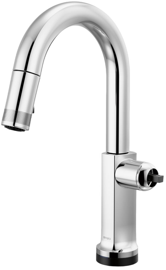 Brizo Kintsu® Lumicoat® Polished Chrome SmartTouch® Pull-Down Prep Faucet with Arc Spout-0