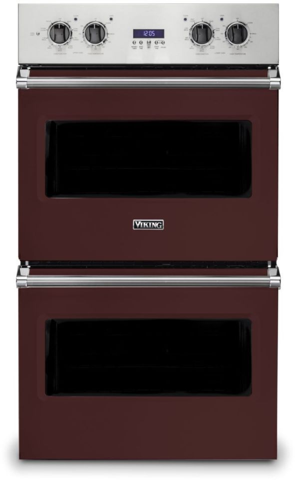 Viking® 5 Series 30" Kalamata Red Professional Built In Double Electric Select Wall Oven-0