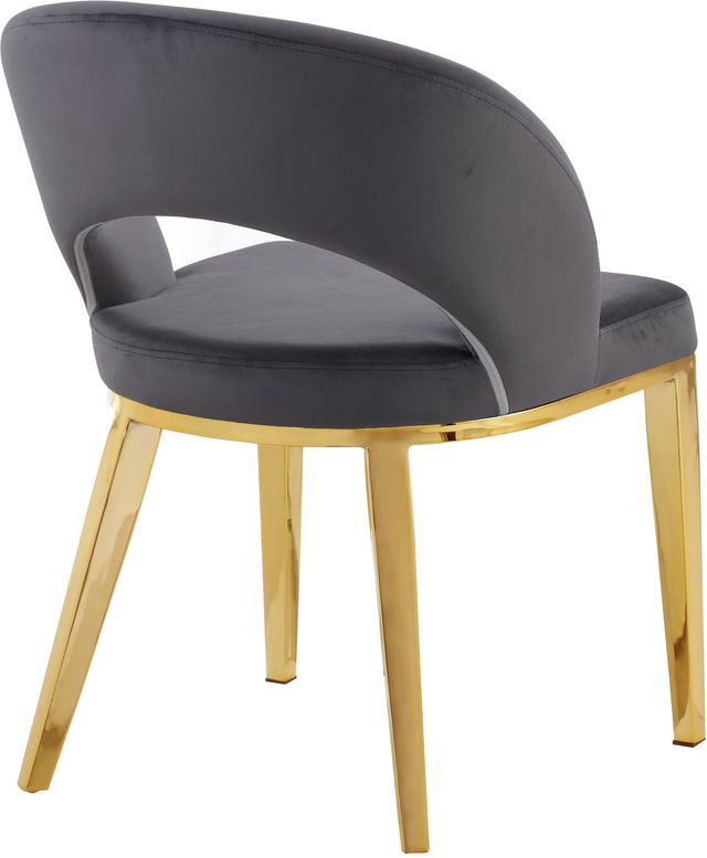 Meridian Furniture Roberto Gray/Gold Velvet Dining Chair-2
