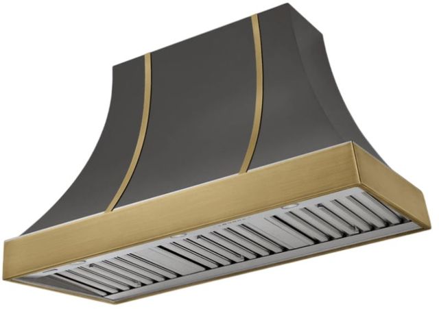AGA Cascade 48" Slate Wall Mounted Range Hood  with Antique Brass Trim-0