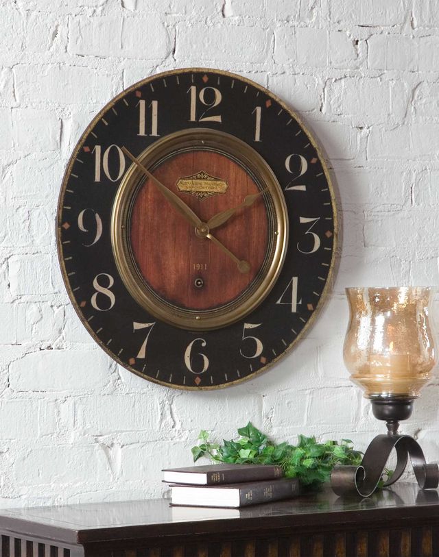Uttermost® Alexandre Martinot Black 23" Clock-1