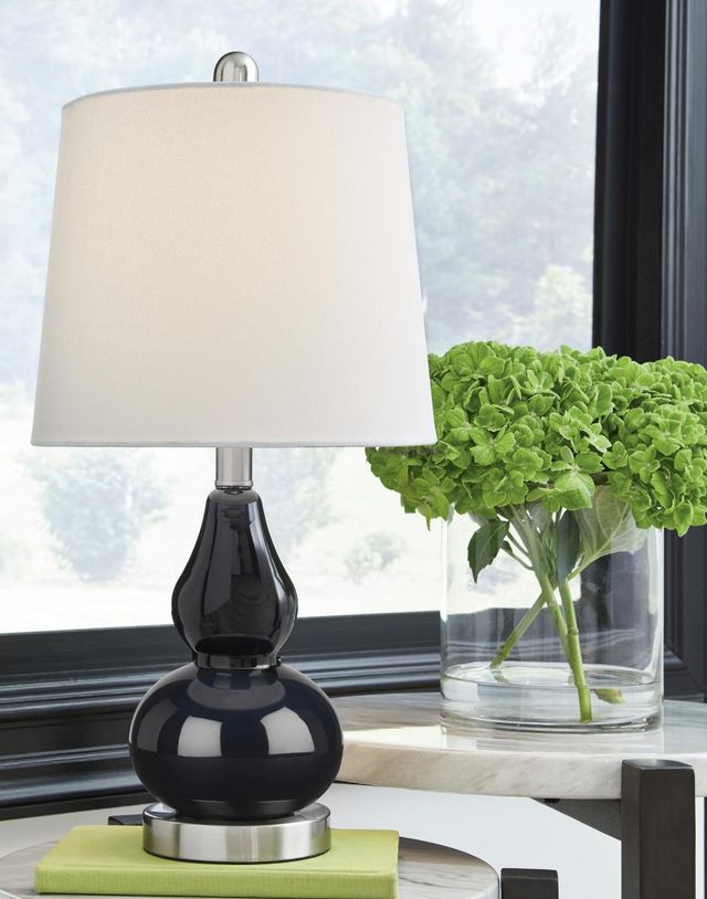 Signature Design by Ashley® Makana Navy Glass Table Lamp-2