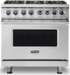 Viking® 7 Series 36" Stainless Steel Pro Style Natural Gas Range-0