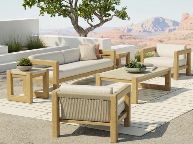 Sunset West Sedona Natural Natural Materials/Wooden Outdoor End Table-1
