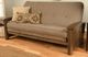 Kodiak Furniture Washington Linen Stone/Rustic Walnut Full Futon with Mattress-1