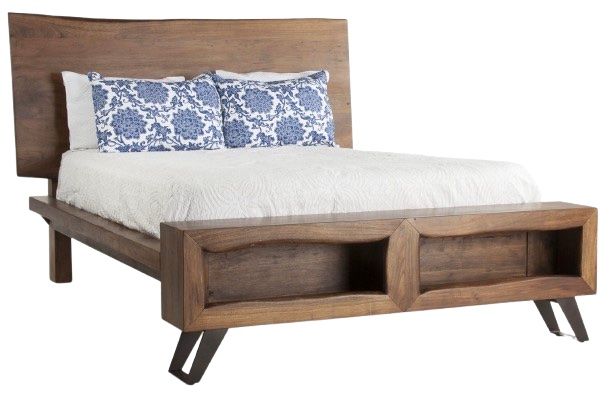 Home Trends & Design London Loft Antique Zinc/Walnut Queen Panel Bed-0