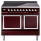 Ilve® Nostalgie II Noblesse 40'' Burgundy Pro Style Induction Range with Chrome Trim-0