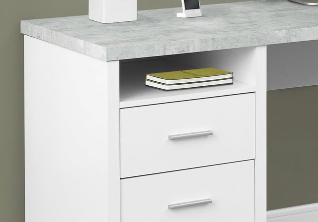 Monarch Specialties Inc. White Cement 80" L Shaped Computer Desk-2